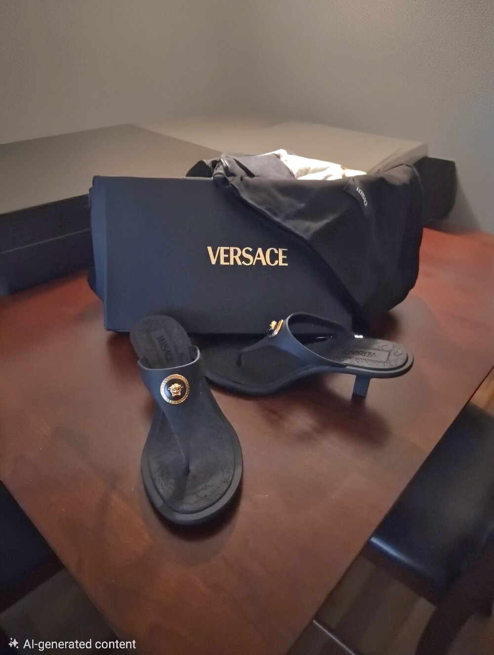 Black and Gold Versace Heels
